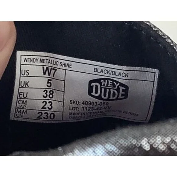 Hey Dude Womens Wendy Metallic Loafers Size 7 - Picture 7 of 8